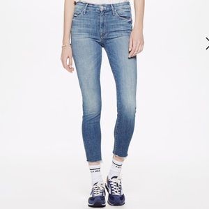 Mother Denim High Waisted Looker Ankle Fray